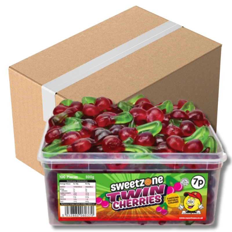 Sweetzone Twin Cherries 800g Tub | Halal Gummy Sweets – World Food Shop