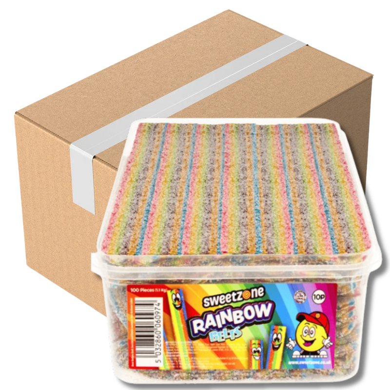 Sweetzone Rainbow Belts 1.1KG (Case of 8)