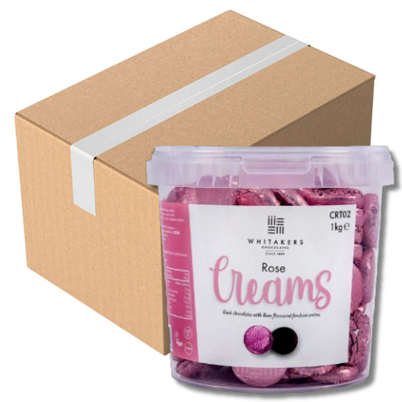 Whitakers Dark Chocolate Rose Fondant Creams 1KG (Case of 6)