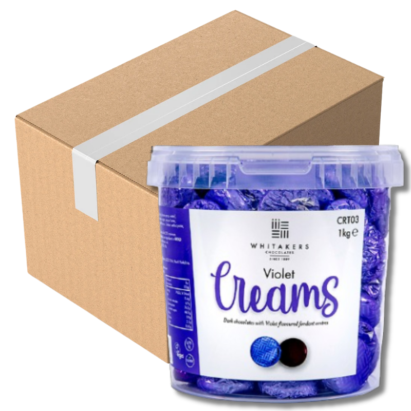 Whitakers Dark Chocolate Violet Fondant Creams 1KG (Case of 6)