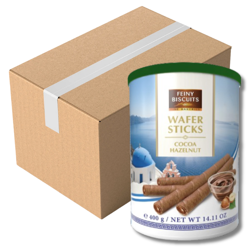 Feiny Biscuits Wafer Rolls With Cocoa Hazelnut Cream 400G (Case of 12)
