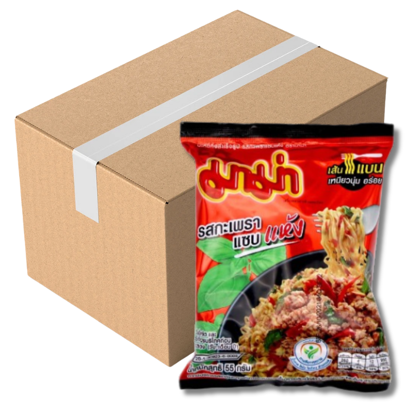 Mama Spicy Basil Stir Fry Flavour Instant Noodle 55g (Case of 30)