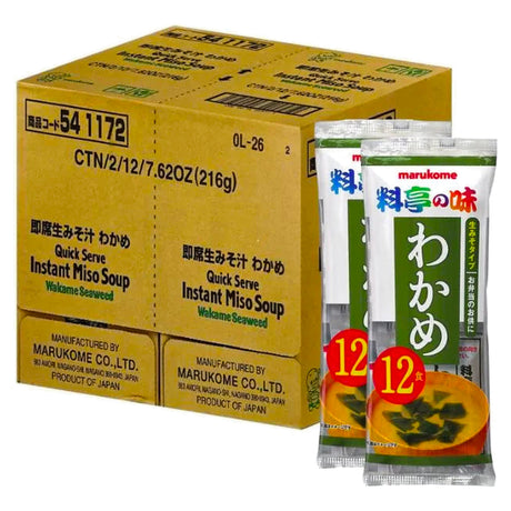 Marukome Instant Miso Soup With Wakame Seaweed 216G (Case of 24)