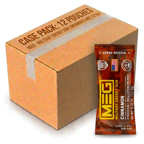 Military Energy Gum Pouch Cinnamon 0.44oz (12.5g) (Case of 12)