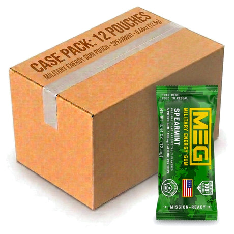 Military Energy Gum Pouch Spearmint 0.44oz (12.5g) (Case of 12)