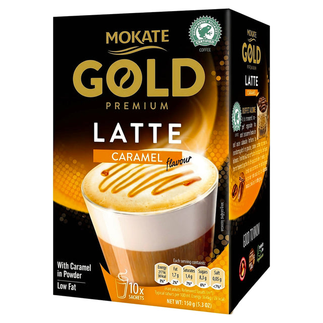 Mokate Gold Premium Coffee Caramel Latte 10Pk 150G