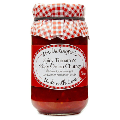 Mrs Darlington Spicy Tomato, Sticky Onion Chutney 312G
