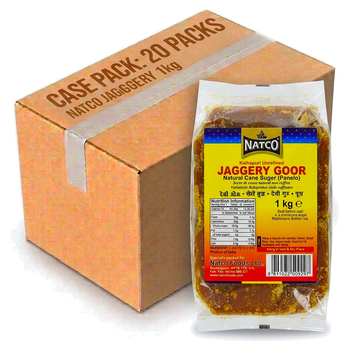 Natco Jaggery 1kg (Case of 20)