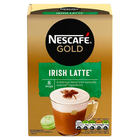 Nescafe Gold Irish Latte Instant Coffee, 8 Sachets