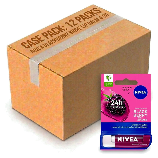 Nivea Blackberry Shine Lip Balm 4.8G (Case of 12)