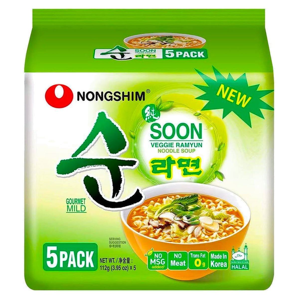 Nongshim Soon Veggie Ramyun Noodle 112gx5