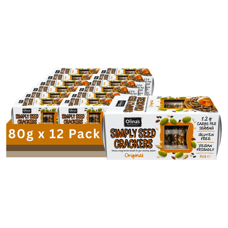 Olina's Gluten Free Simply Seed Crackers 'Original' 80G (Case of 12)