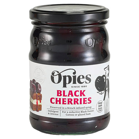 Opies Black Cherries in a Kirsch Infused Syrup 370G