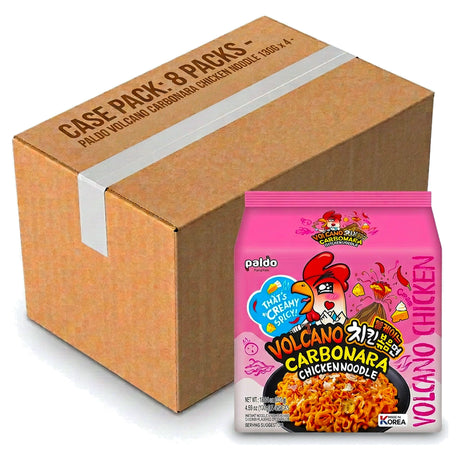 Paldo Volcano Carbonara Chicken Noodle 130G (Case of 8)