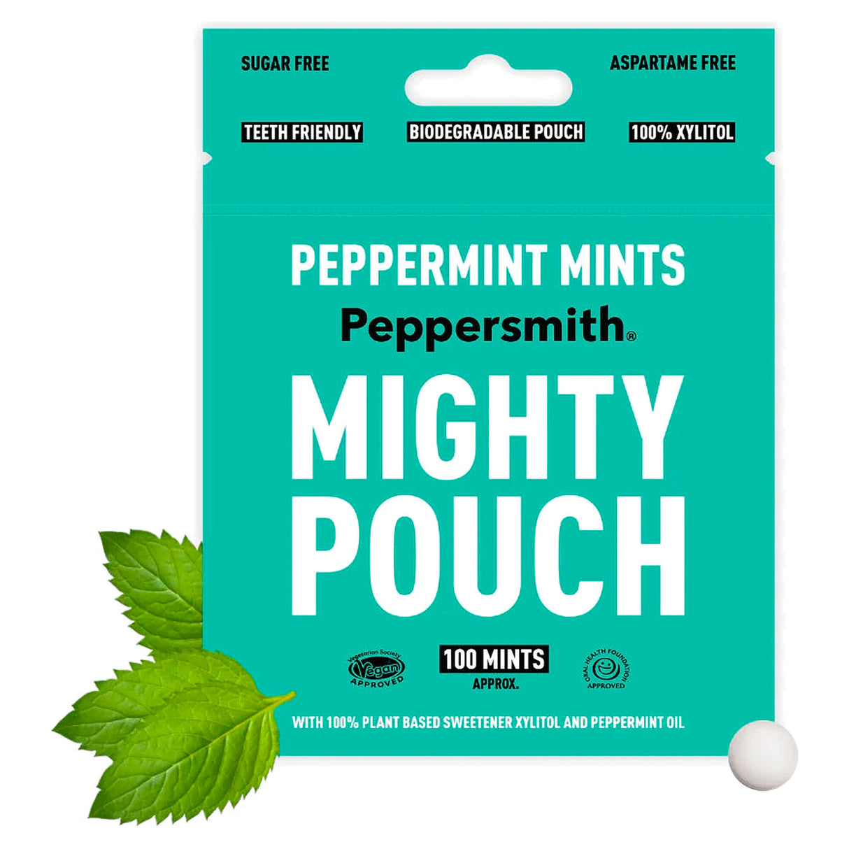 Peppersmith Pouch Peppermint Dental Mints 85 Mints (50G)