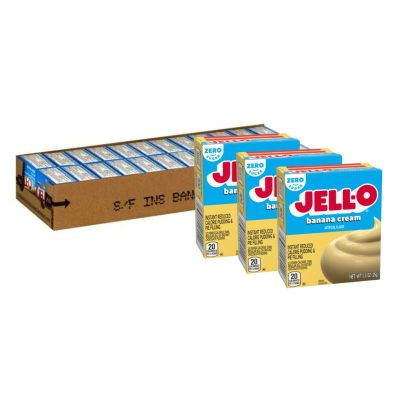 Jell-O Sugar Free Banana Cream Pudding Mix 0.9oz (Case of 24)