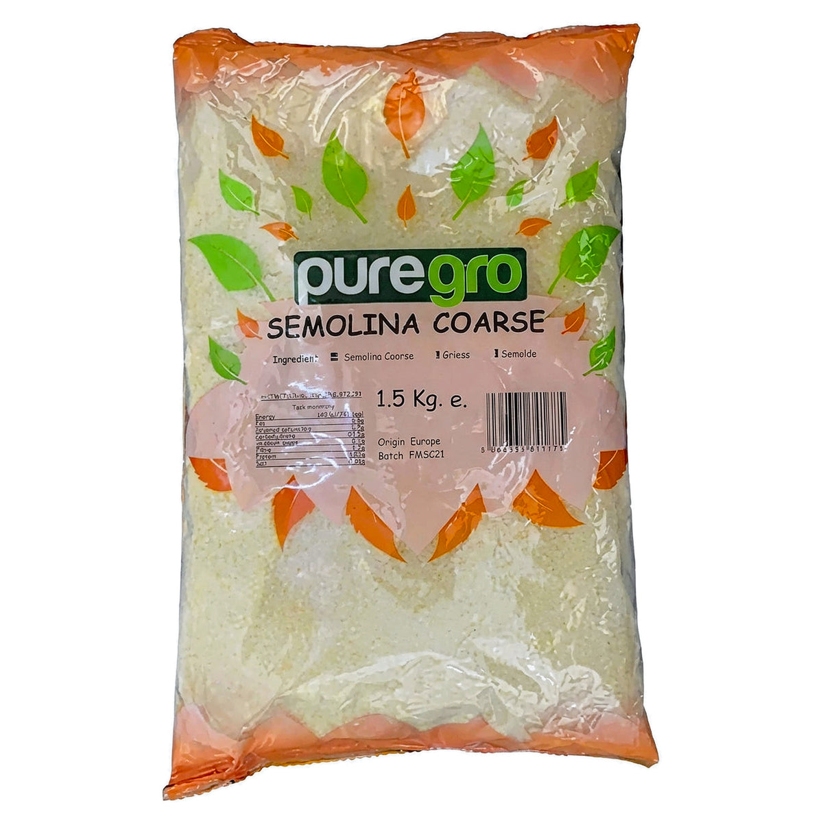 Puregro Semolina Fine 1.5KG