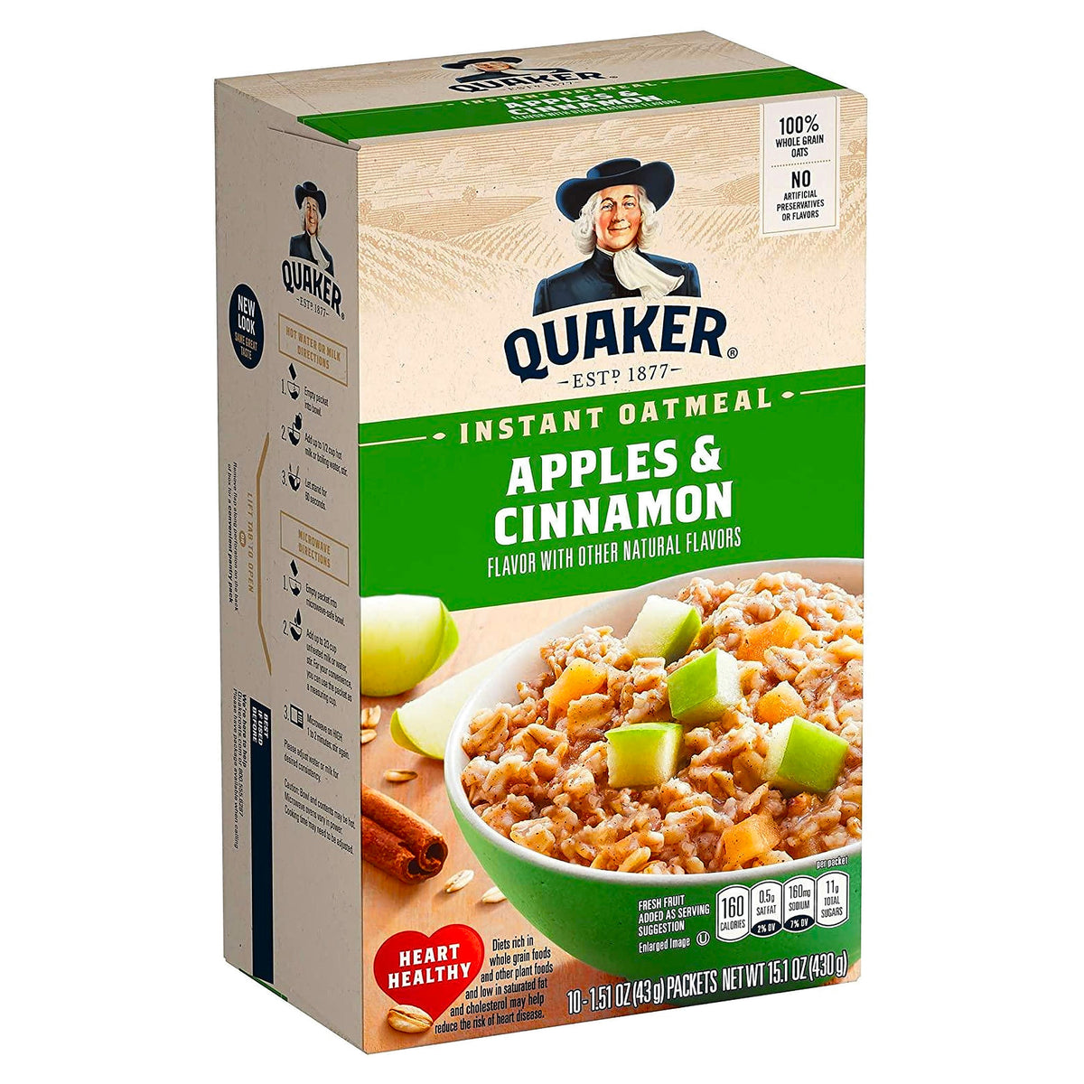 Quaker Instant Oatmeal Apple & Cinnamon 15.1Oz