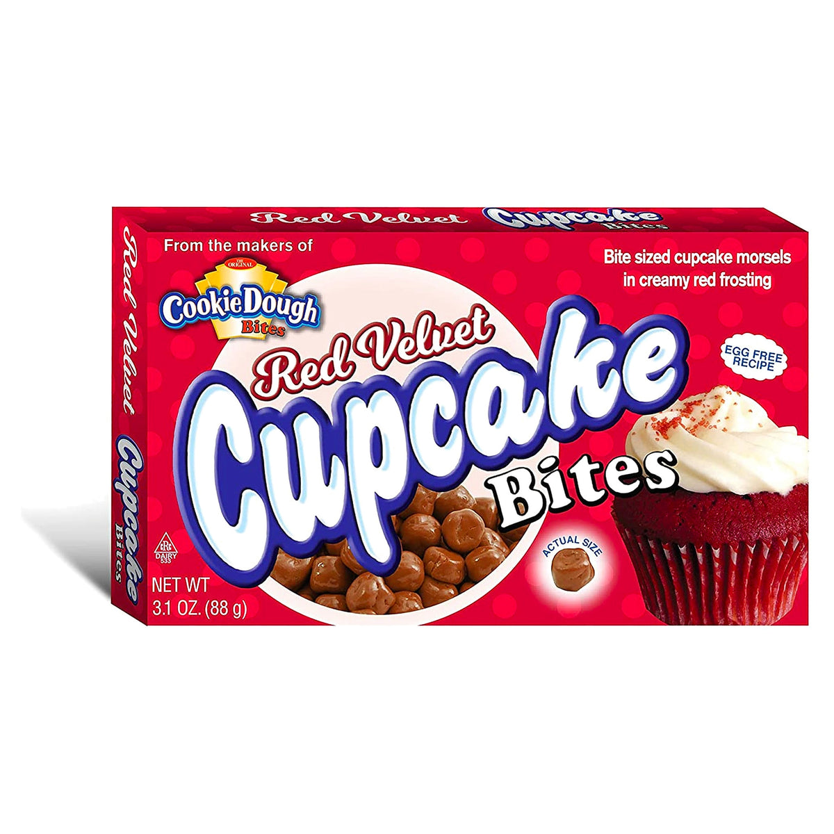 Cookie Dough Bites Red Velvet Cupcake Bites 3.1Oz