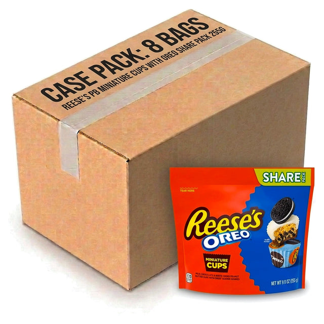 Reese's Peanut Butter Miniature Cups With Oreo Share Pack 255G (Case of 8)