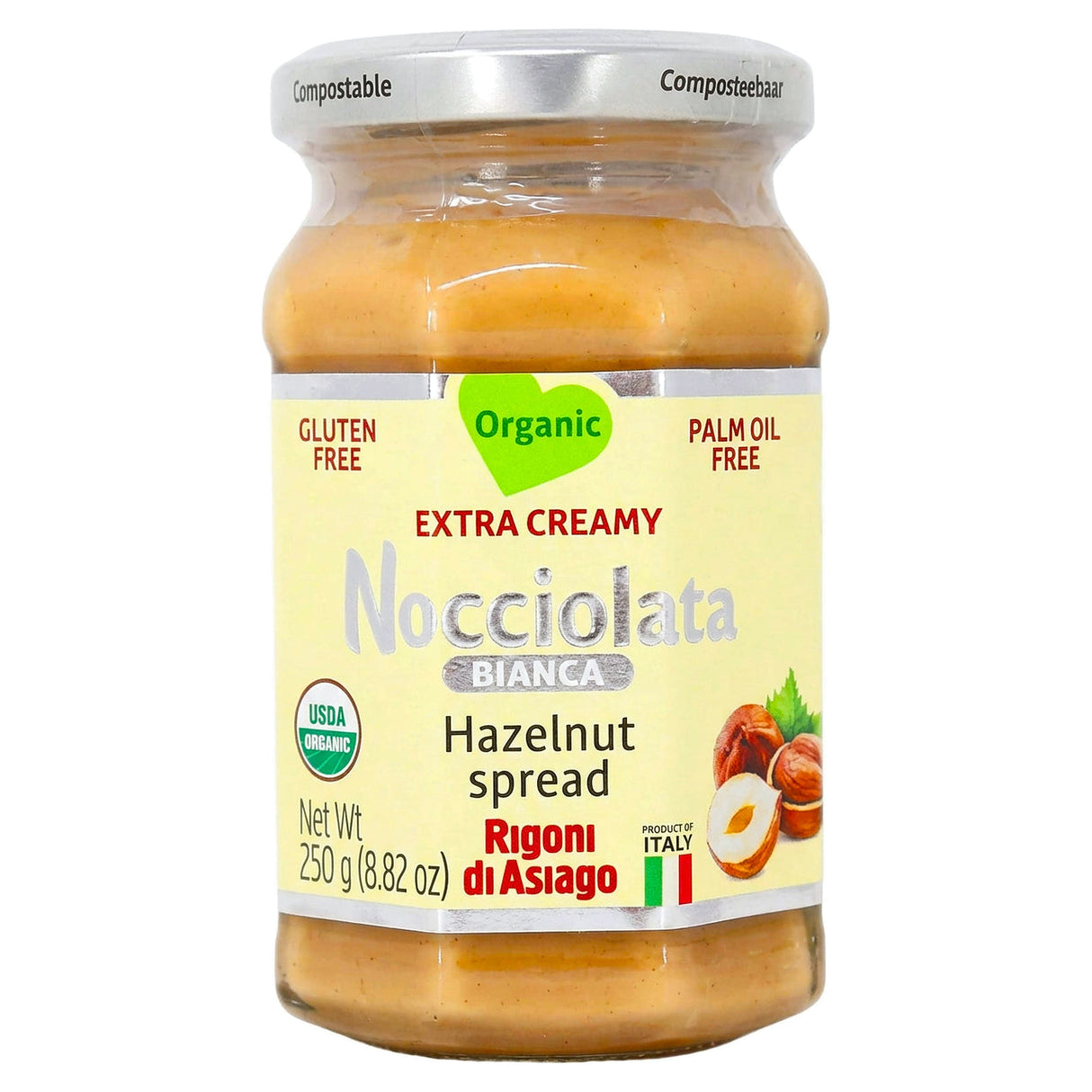 Rigoni Di Asiago Nocciolata Organic White Chocolate Hazelnut Cream 250G