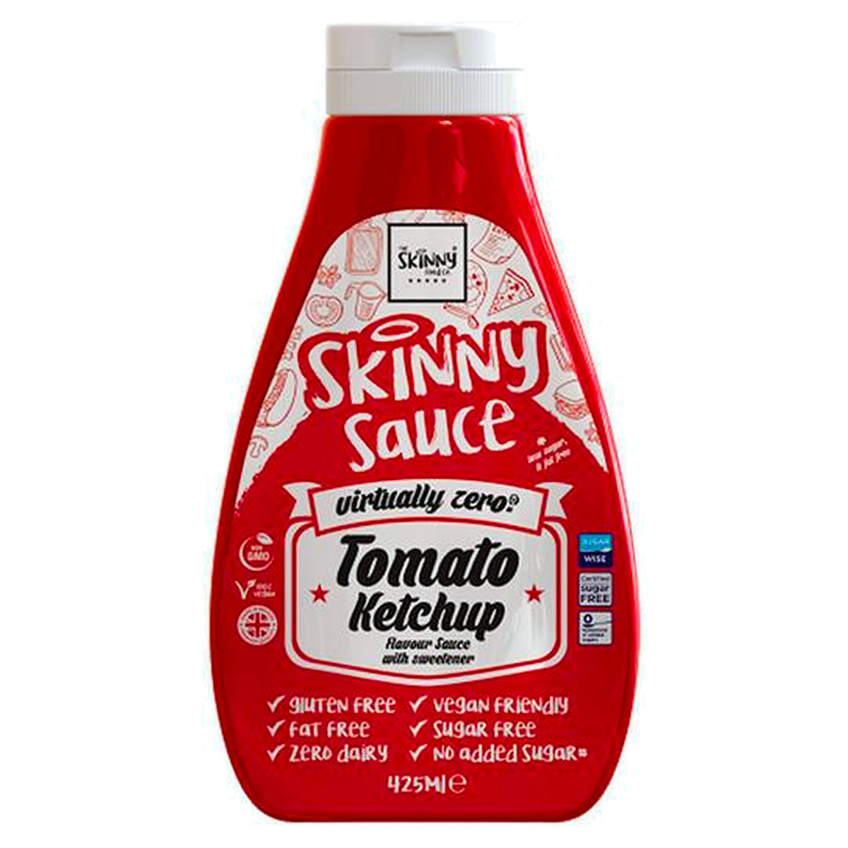 Skinny Sauce Virtually Zero Tomato Ketchup No Added Sugar 425Ml
