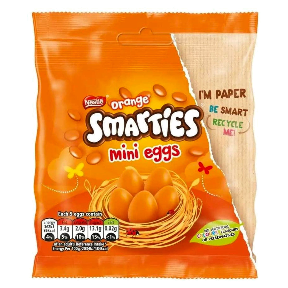 Smarties Orange Milk Chocolate Mini Eggs Pouch 80G