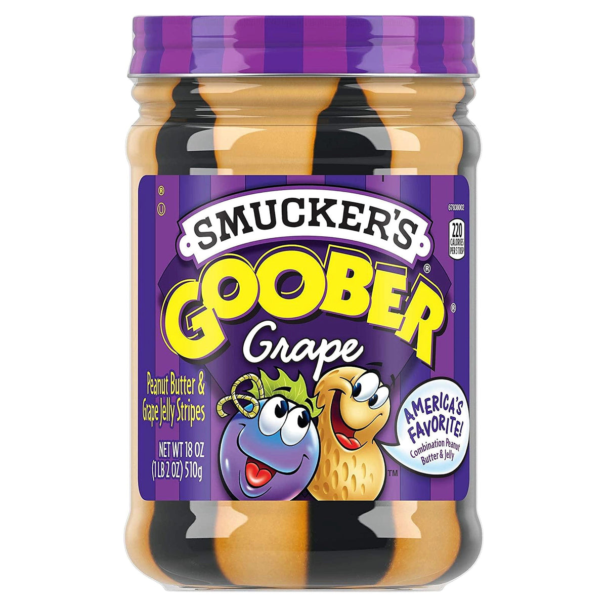 Smuckers Goober Peanut Butter & Grape Jelly Stripes 18Oz