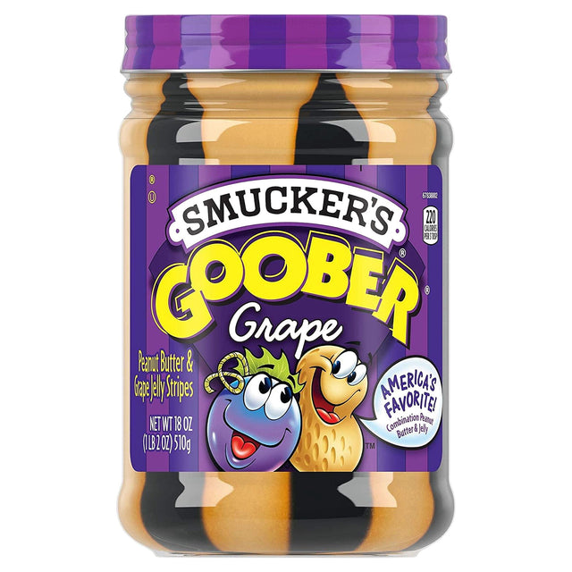 Smuckers Goober Peanut Butter & Grape Jelly Stripes 18Oz