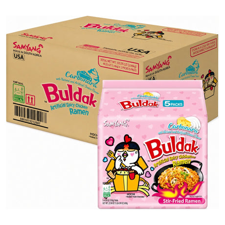 Samyang Hot Chicken Ramyun Carbonara 5-Pack (Case of 8)