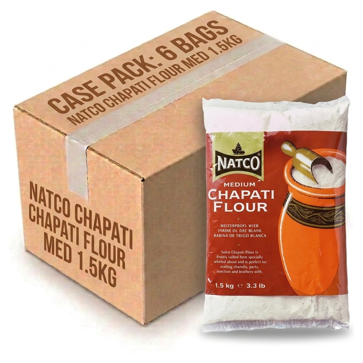 Natco Chapati Flour Med 1.5KG (Case of 6)