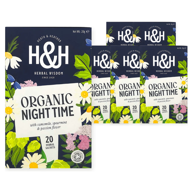H&H Organic Night Time Tea - 20 Tea Bags (Case of 6) – case pack