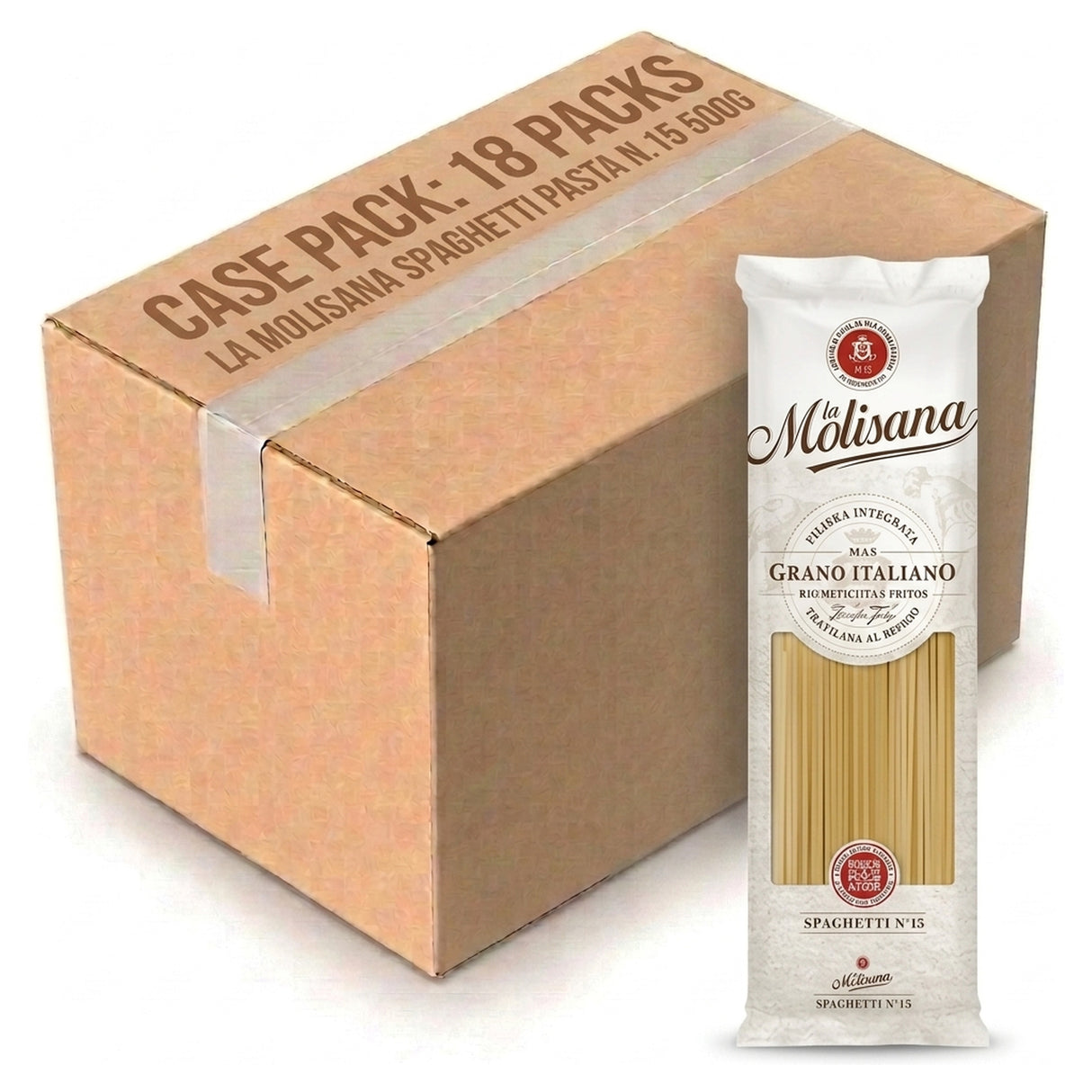 La Molisana Spaghetti Pasta N.15 500G (Case of 18)
