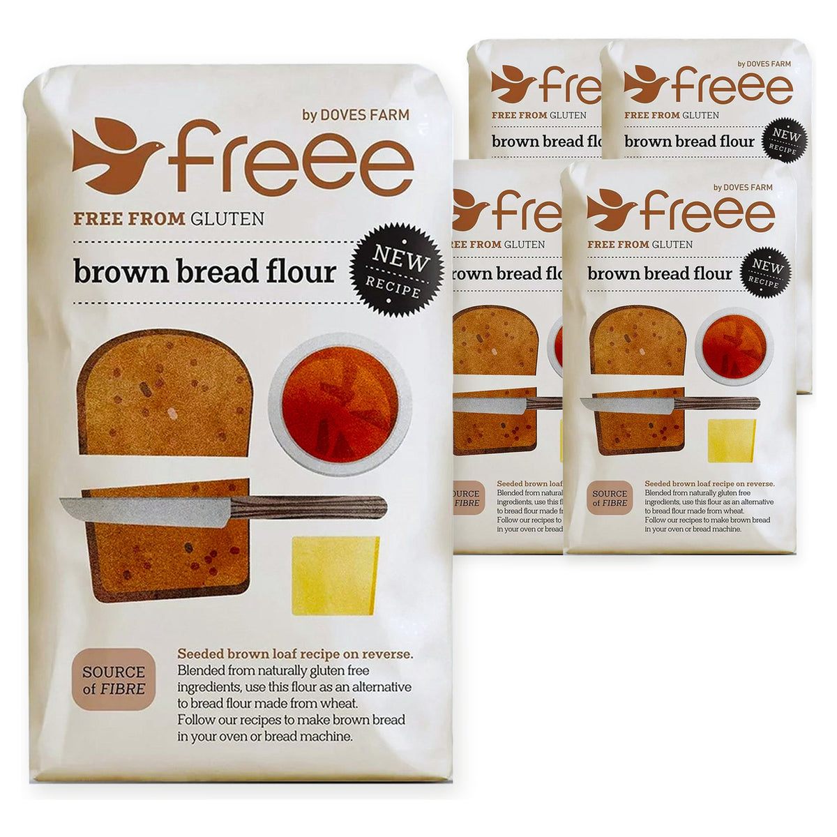Doves Farm Brown Bread Flour 1KG (Case of 5) – case pack