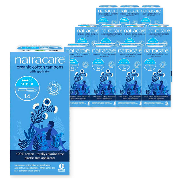 Natracare Organic Super Applicator Tampons 16s (Case of 12) – case pack