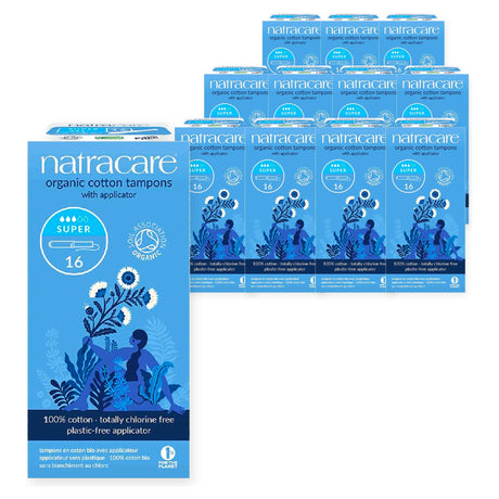 Natracare Organic Super Applicator Tampons 16s (Case of 12)