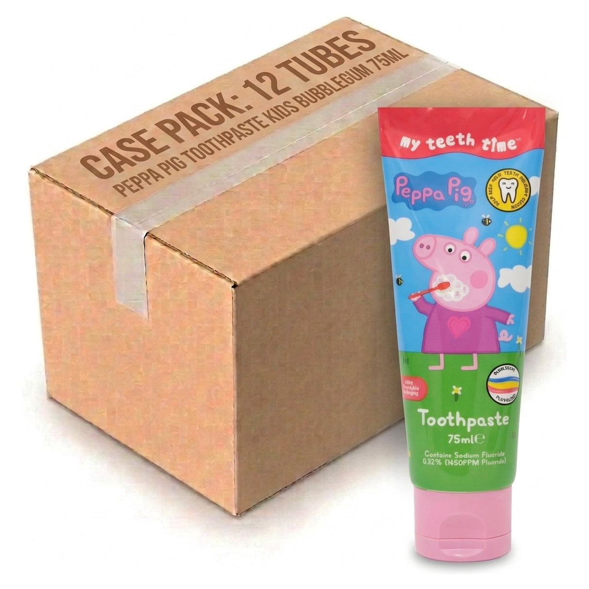 Peppa Pig Toothpaste Kids Bubblegum Flavour 75ML (Case of 12)