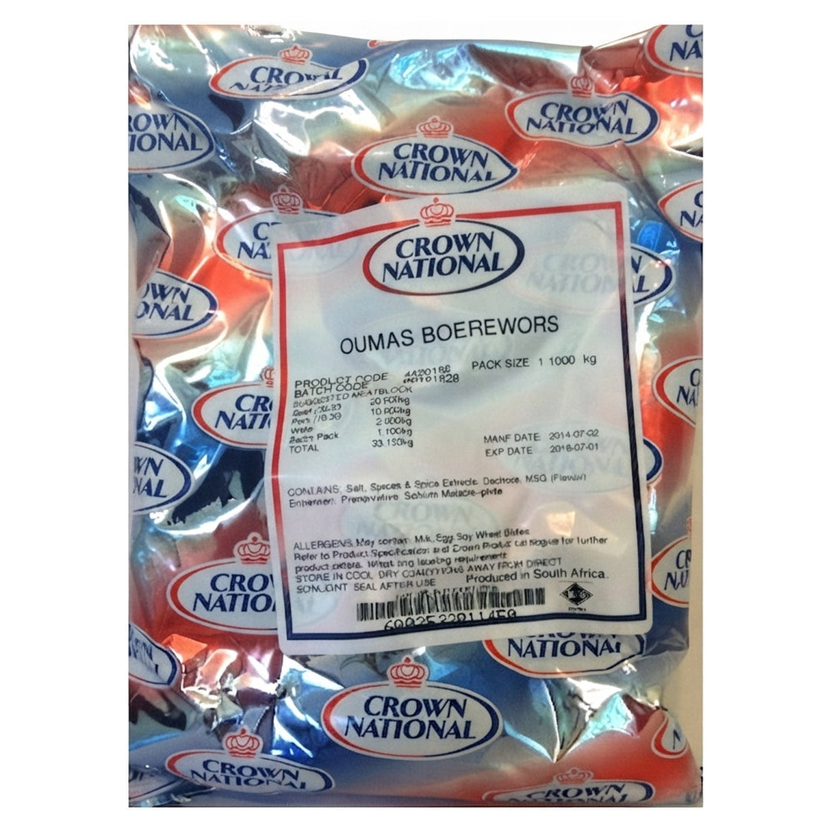 Crown National Ouma'S Boerewors 1.1KG (Case of 10)