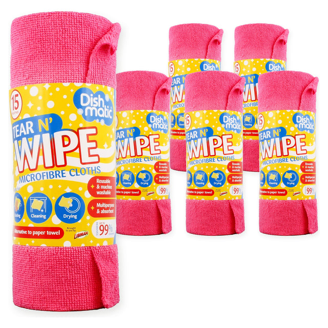 Dishmatic Tear N Wipe 15 Roll Assorted (Case of 6) – case pack