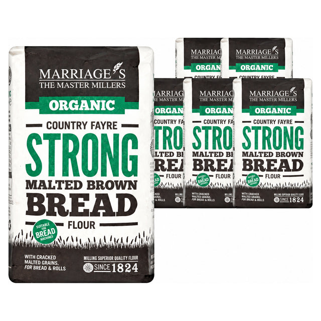 Marriages Millers Organic Country Fayre Malted Brown 1KG (Case of 6)