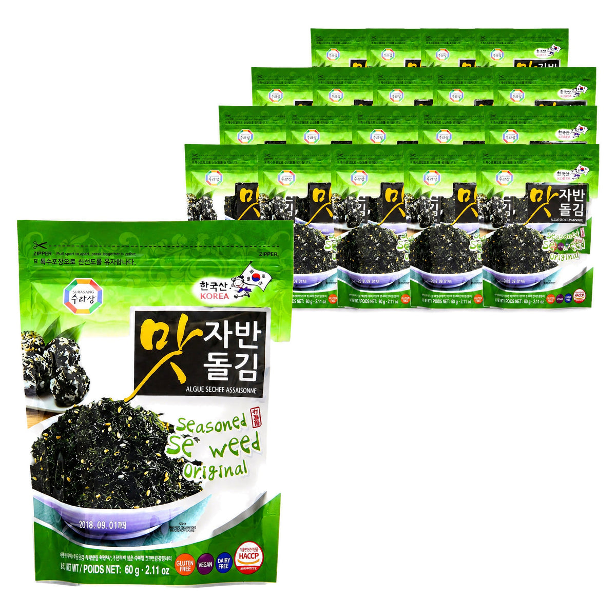 Surasang Seasoned Seaweed Flakes Jabanmatdolgim 60G (Case of 20)
