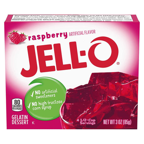 Jell-O Raspberry Gelatin 3Oz (85G)