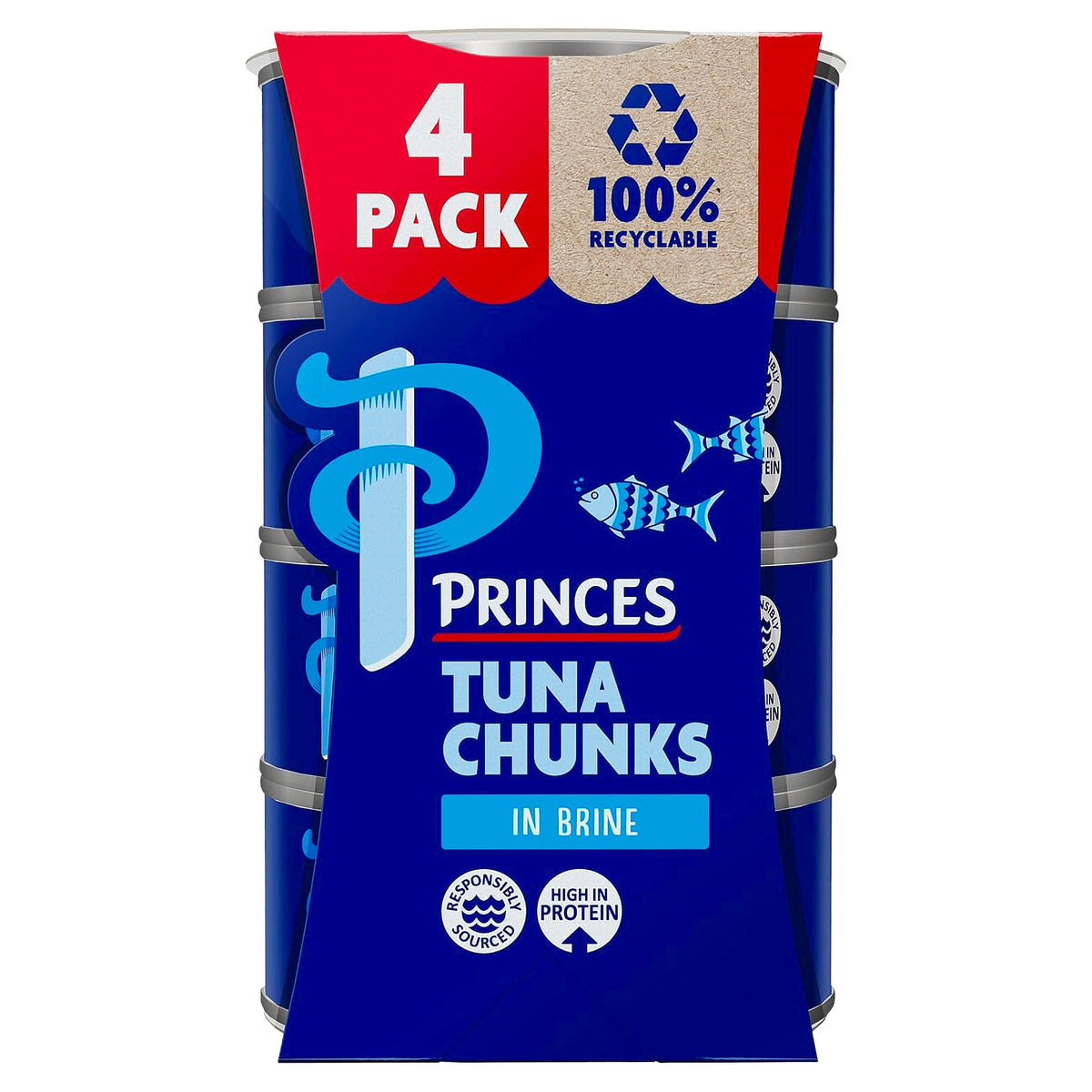 Princes Tuna Chunks in Brine Tin 4x145g