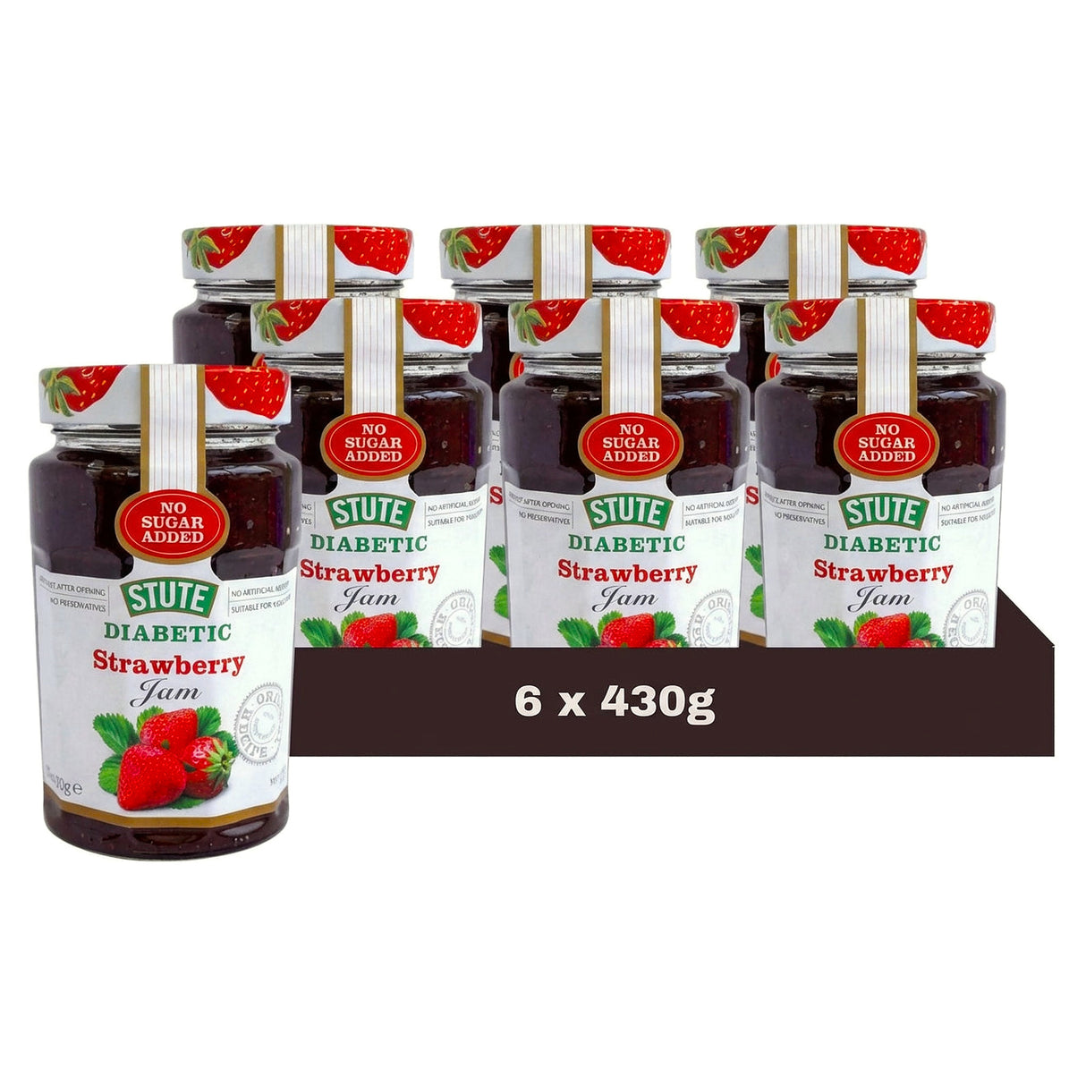 Stute Diabetic Raspberry Seedless Extra Jam 430g (Case of 6)