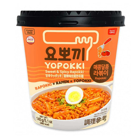 Youngpung Yopokki  Cup Sweat&Spicy Rapokki 145G (Case of 16)