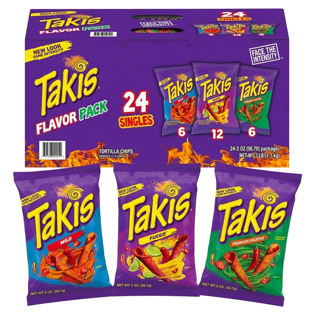 Takis Tortilla Chips Variety Pack (2Oz) - 24 Pack