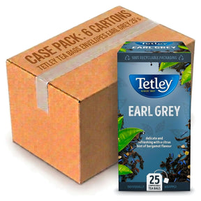 Tetley Tea Bags Envelopes Earl Grey 25'S (Case of 6)