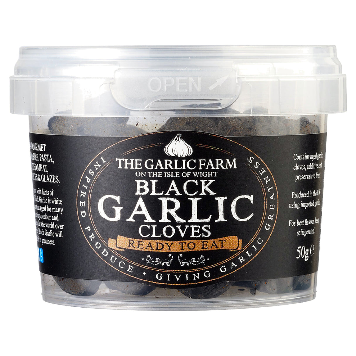 The Garlic Farm Black Garlic Cloves Ready To Eat 50G