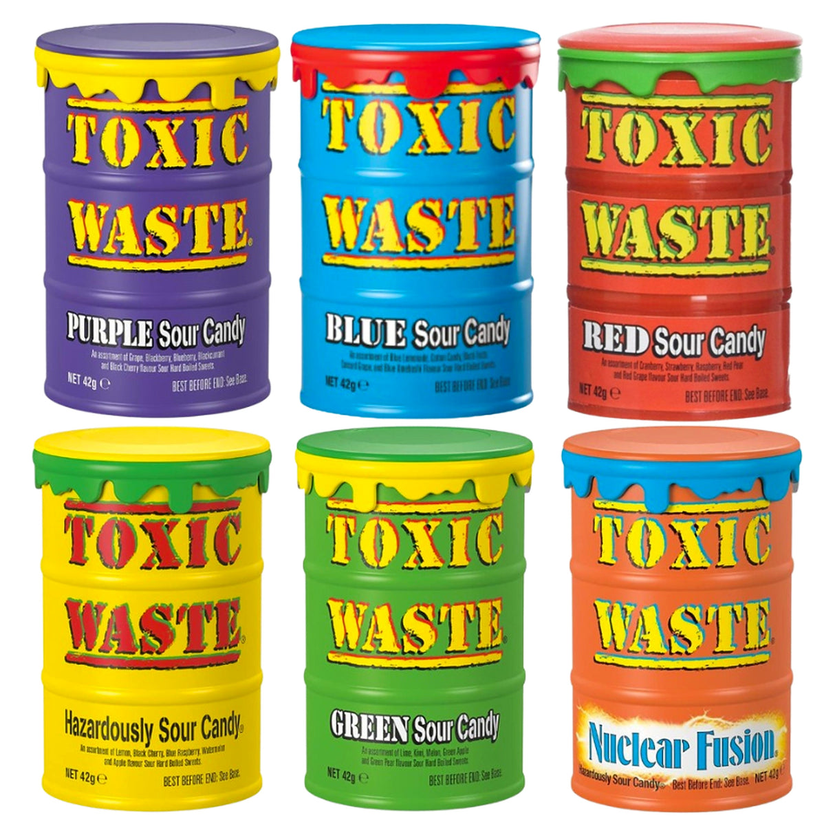 Toxic Waste Sour Candy Drums 42g Bundle