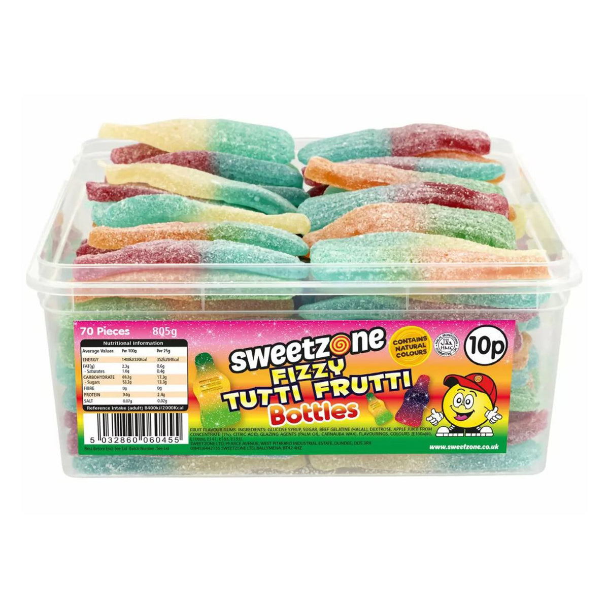 Sweetzone Fizzy Tutti Frutti Bottles 805G